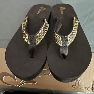 Brown Rhinestone Sandals